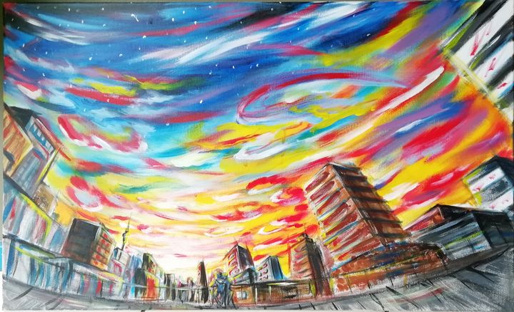 City Soul - Athi Musoke - Paintings & Prints, Landscapes & Nature
