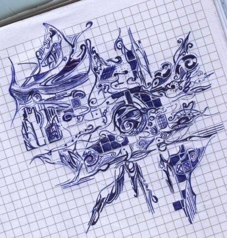 Eight Denis Yefimenko Drawings Illustration Abstract Figurative