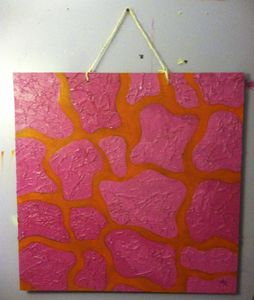 Pink and orange giraffe print