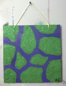 Purple and green giraffe print