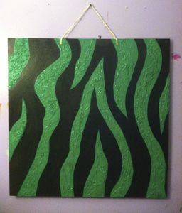 Green and black zebra print