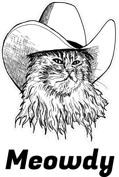 Cowboy Cat says Meowdy - Paula's Art