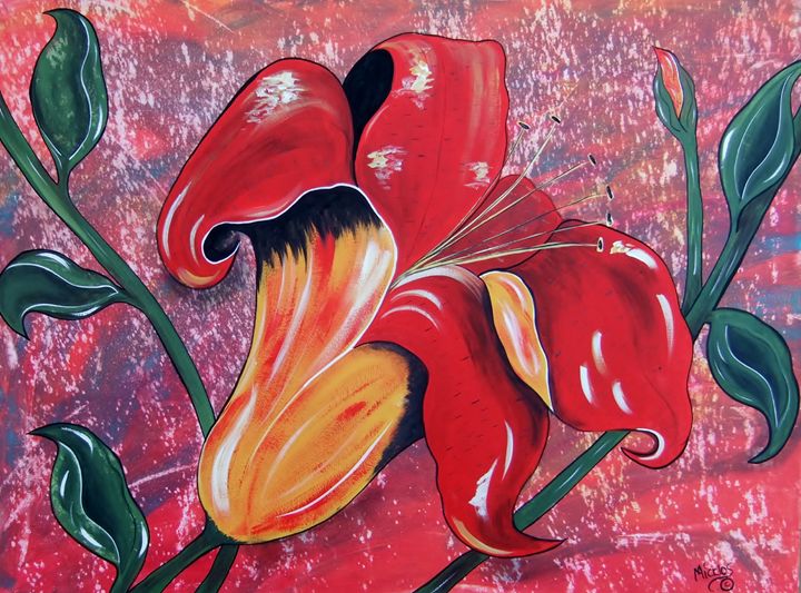 Sunset Lily in the Garden of Eden - Micklos Art By Design The Moon