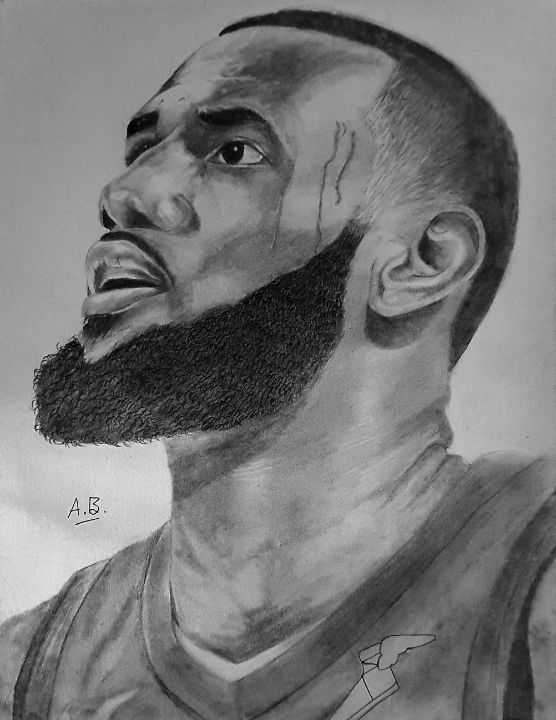 Drawing LeBron James - colored pencil