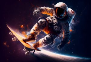 Astronaut skater in space - Profound printings