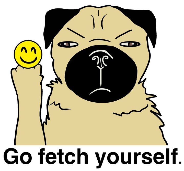 Go Fetch Yourself - Abiding Pushpin - Digital Art, Humor & Satire, Animals  - ArtPal