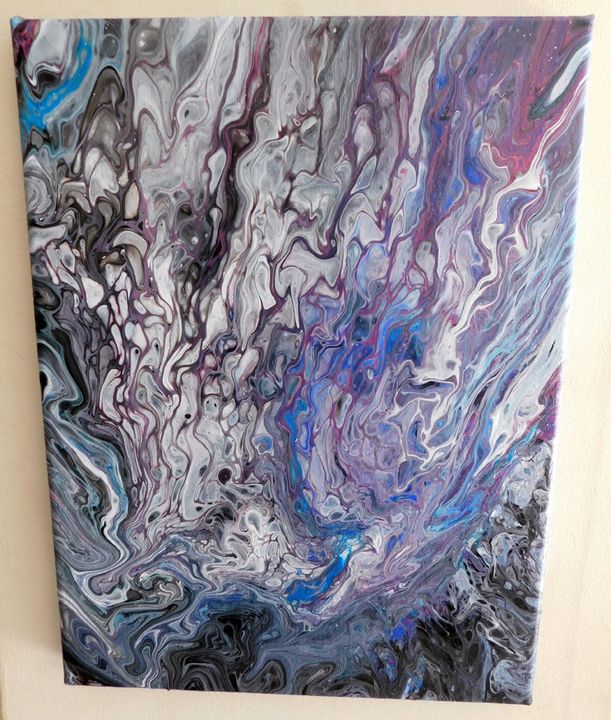 Liquified, original acrylic pour discount painting on canvas