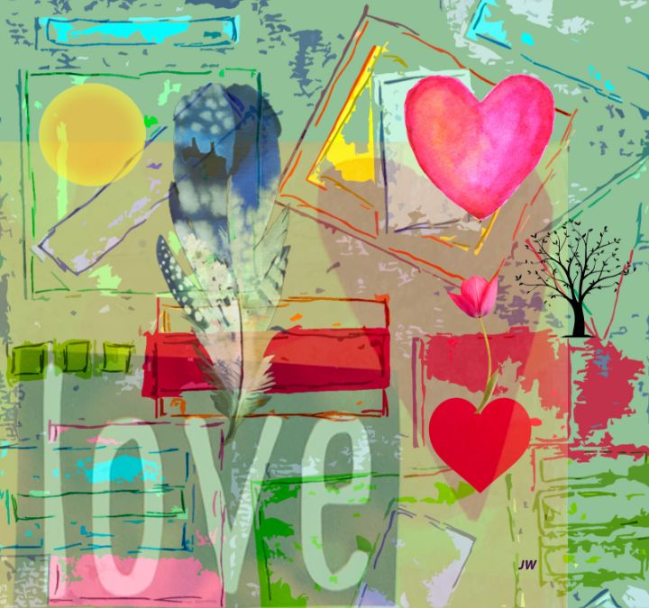 Love Collage Art Studio 99 Digital Art & AI, Abstract, Collage ArtPal