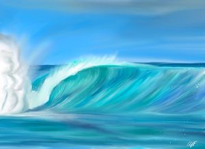 Stoked ! - The ART of G'iles - Paintings & Prints, Landscapes & Nature,  Beach & Ocean, Waves - ArtPal