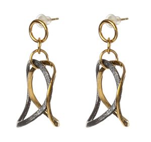 3D Bent Drops Earrings - Sara Shahak Jewelry