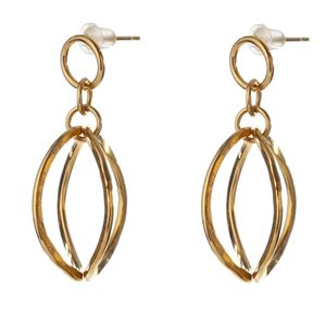 24k Gold plated Oval Earrings - Sara Shahak Jewelry