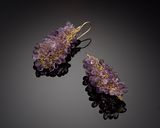 Knitted Earrings with Amethysts