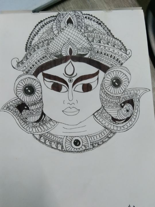 Durga Mata Drawing With Dom's Pencil Colours | Painting Of Navratri Special  | By Drawing Art - YouTube