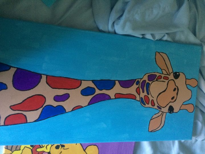 Colored Giraffe Painting - Amaranthine Creations