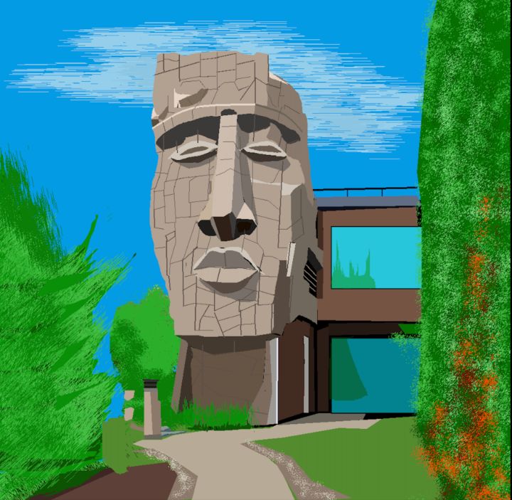 MAN FACE HOUSE IN PIXELWALLART PIXILGLOBAL Digital Art & AI