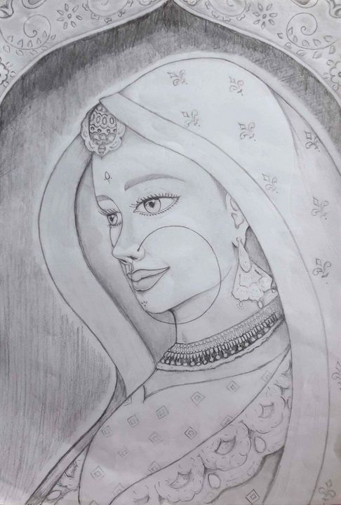 Charumela Art School - Rajasthani Woman drawn by Shubhkamna Kaushal age 9  yrs from India. She loves drawing a lot. | Facebook