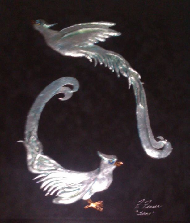 Oriental Birds Plaster Painting - Fran's Art World an International ISO9001 Company