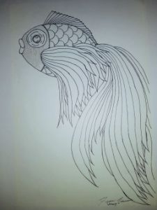 Mardi Gras Fish Sketch