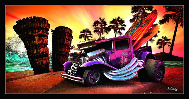 Hot Rod Beach - The Art of Joseph Alexander Wraith - Digital Art ...