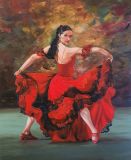 Flamenco dance, original oil paintin
