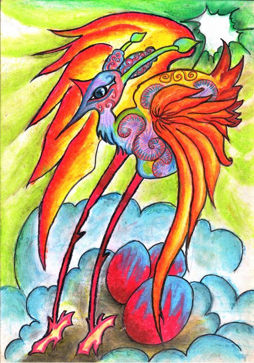 Fire Phoenix - Nguyen Kim Hoang Nhu - Drawings & Illustration