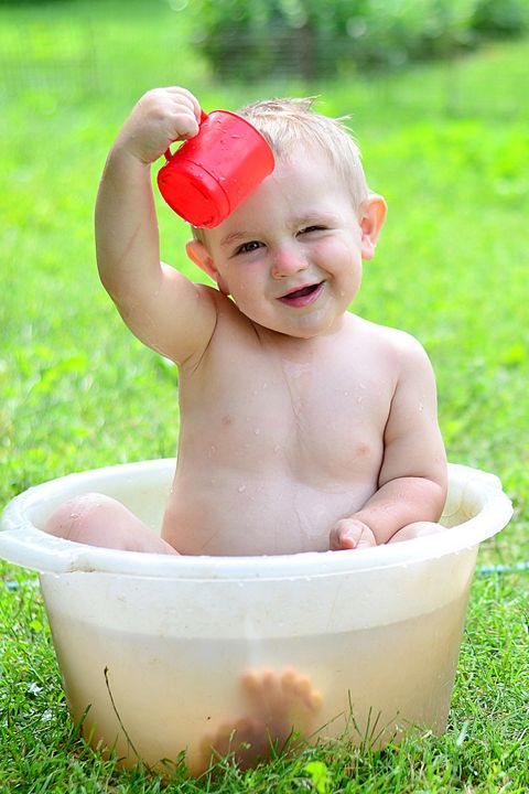 Baby bath sale bucket and mug