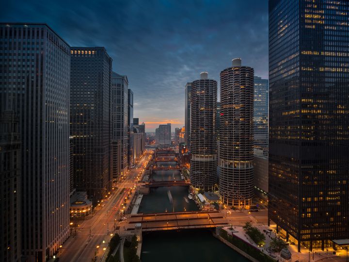 Chicago River Sunset - Steve Gadomski