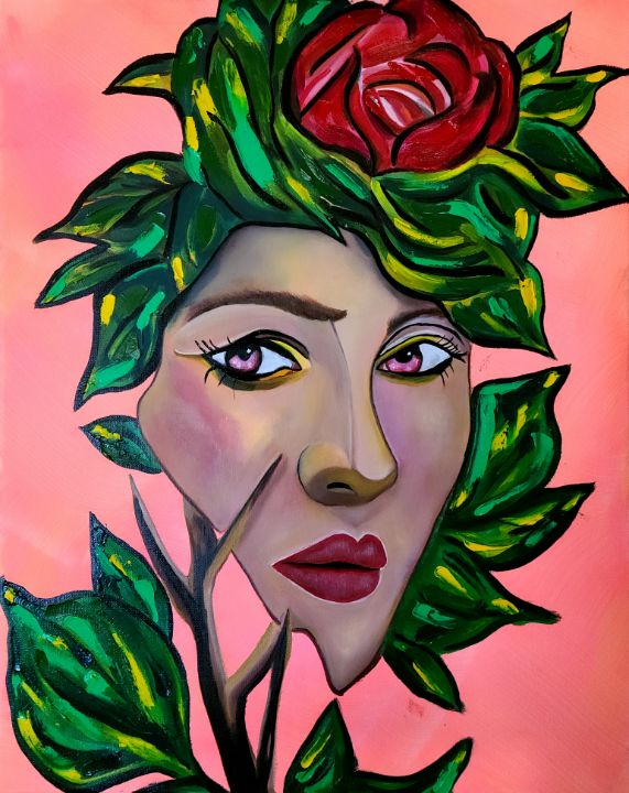 Still A Rose Art By Kalan Paintings & Prints, Abstract, Figurative ArtPal