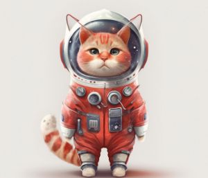 Space Kitty Astronaut Canvas