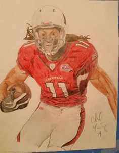 Larry Fitzgerald Colored Pencil Drawing Limited Edition Print Numbered to  300