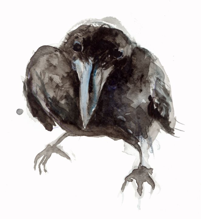 Baby Raven - Grumpy Porcupine Art (Art W Healing Personalities)