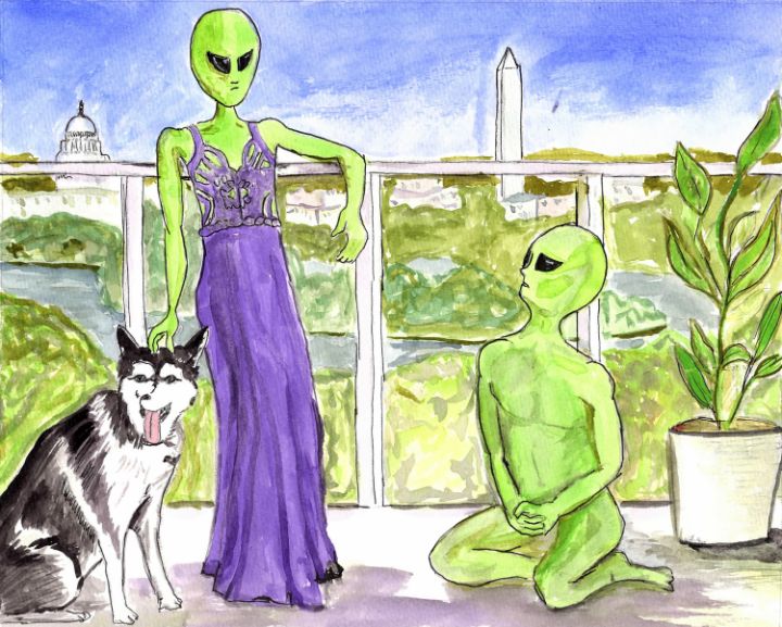 Alien with a Domesticated Quadraped - Theodore Carter