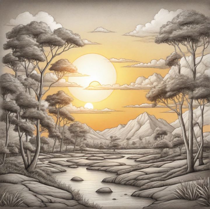 Sunset Drawing with Pencil | Pencil Drawing for Beginners | Scenery Drawing  Easy | Art Tutorial | by Creativecanvasbyparna | Medium