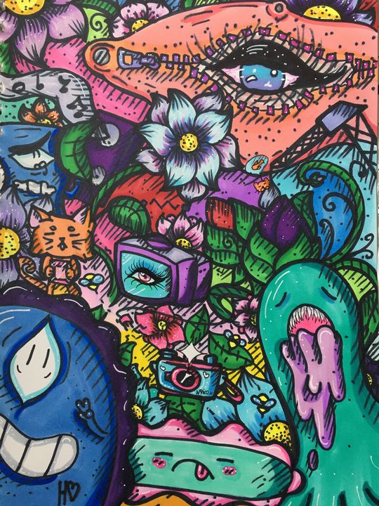 Detailed Doodles - H<3 - Paintings & Prints, Abstract, Irregular Forms -  ArtPal