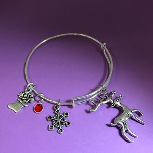 Reindeer Charm Bangle Bracelet - DebryndaDavey