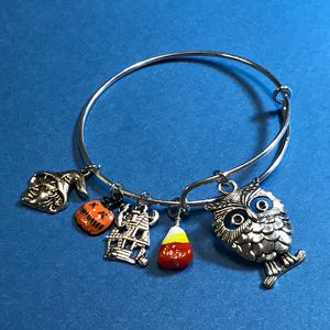 Halloween Owl Bangle Bracelet - DebryndaDavey