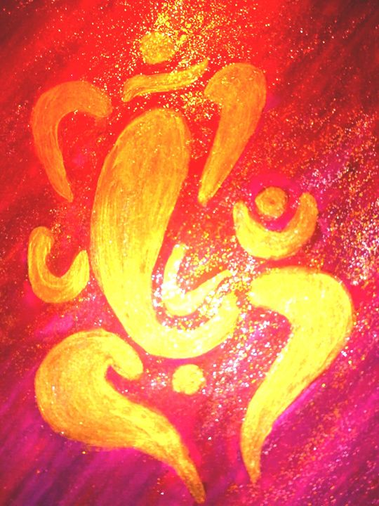 Ganesha in Red - Prakash 1 fine art / painting gallery