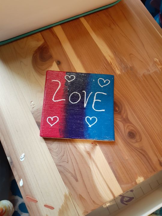 Bisexual flag 3x3 mini canvas - Crazyheiferartwork