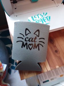 Cat Mom Drink Can Coozie