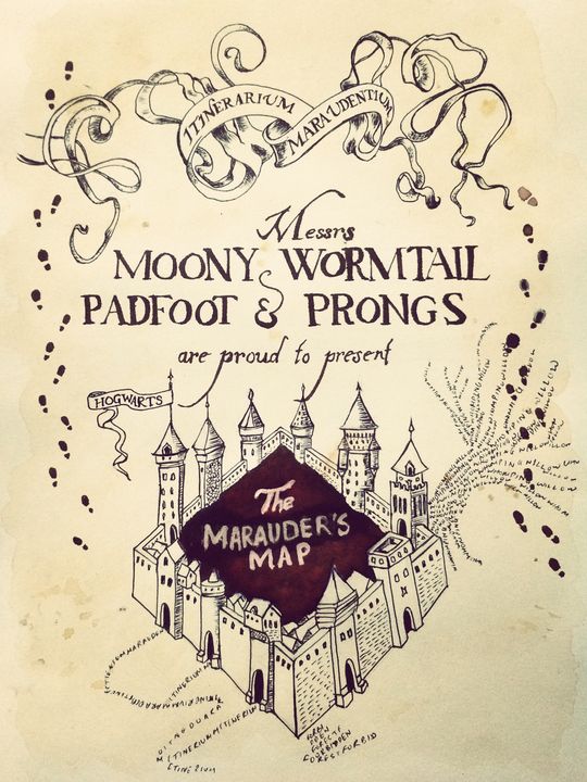 The Marauders' Map - Mehjabeen - Paintings & Prints, Entertainment, Movies,  Fantasy Movies - ArtPal