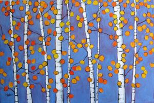 Abstract Autumn Aspens - Patty Baker