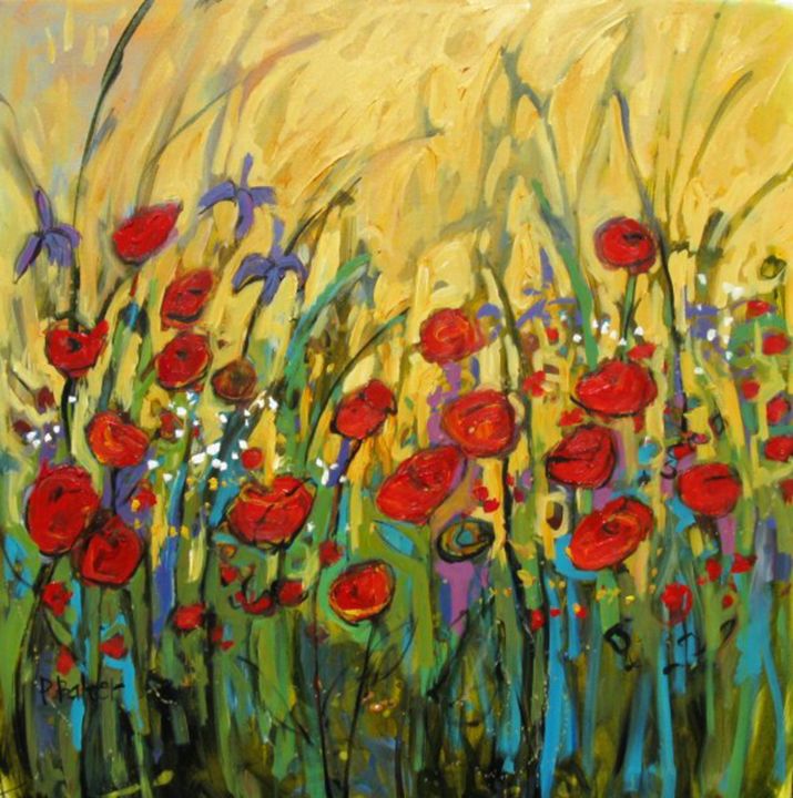 Floral Garden on Yellow II - Patty Baker
