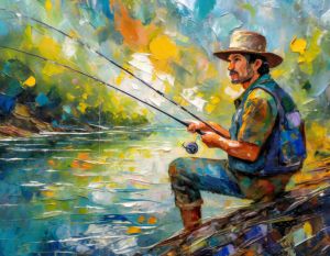 Fly Fishing Art Print rhythm and Grace Watercolor Painting Angling