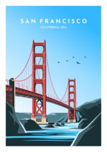 San Francisco Travel Art Print - FTprints Travel Poster