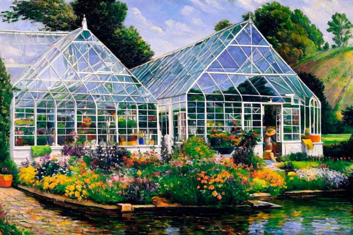 Gardening in the Glorious Greenhouse Restored Art Studio