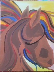 abstract brown horse