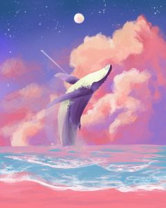 Whale on the sky - Annalias - Digital Art & AI, Animals, Birds, & Fish ...