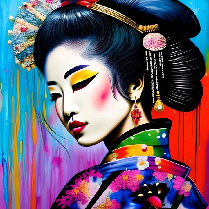 Watercolor Modern Geisha #5 - AMP