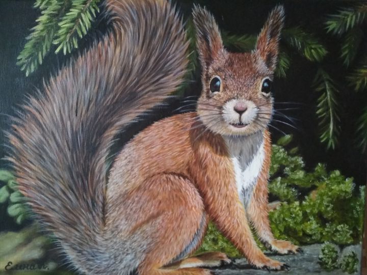 Squirrel - Kozyutenko Elena - Paintings & Prints, Animals, Birds ...