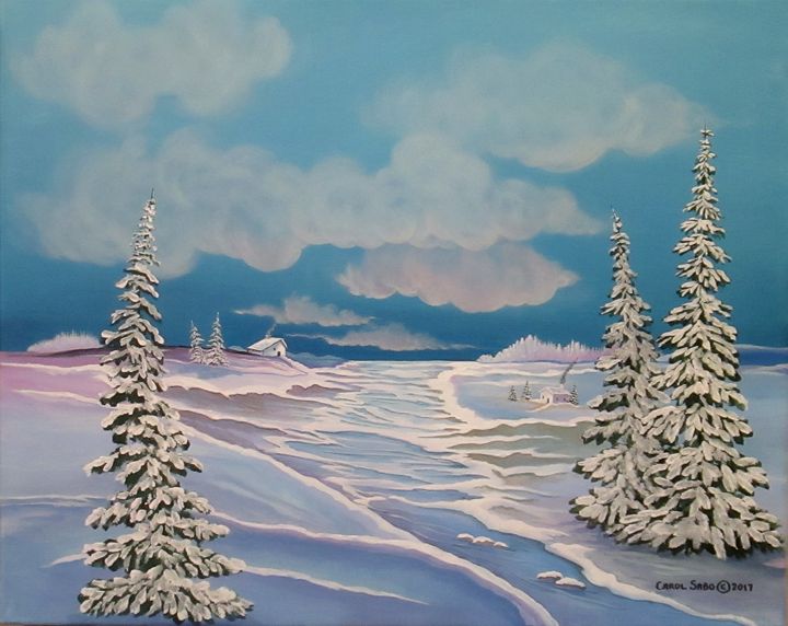 Winter Neighbors - Southwest & Florals by Carol - Paintings & Prints ...